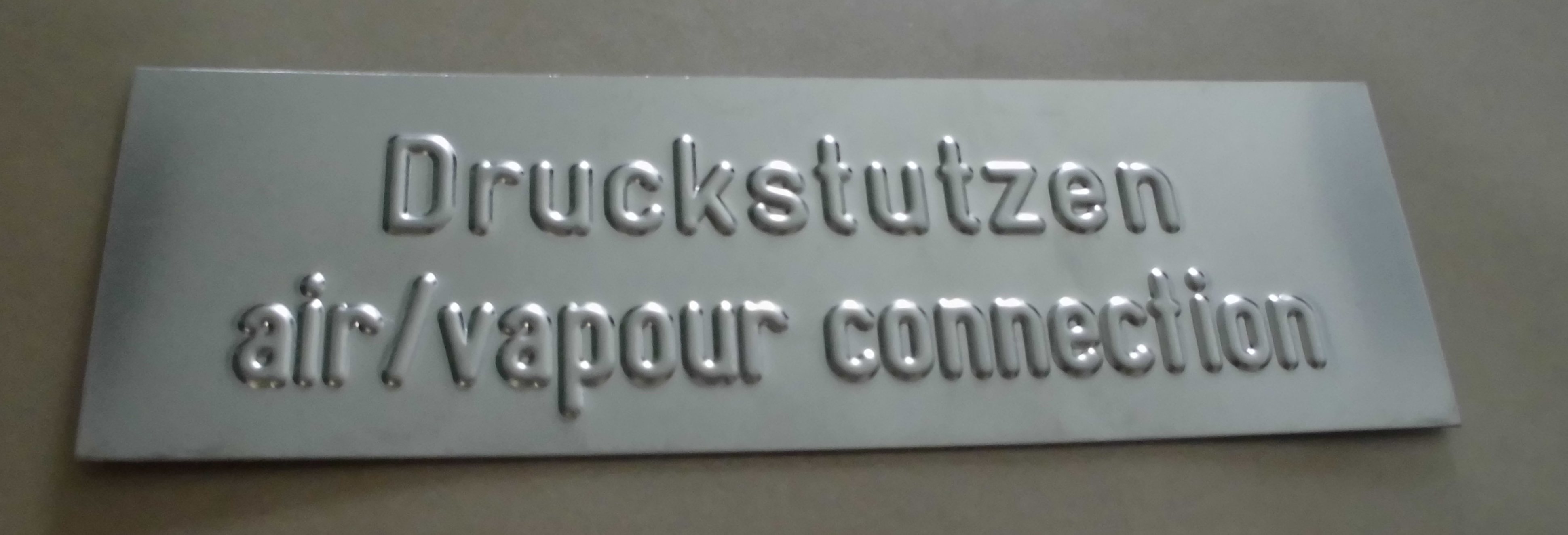 SCHILD V2A-KENNZEICHNUNG DRUCKSTUTZEN